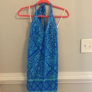Alice and Trixie Blue Silk halter dress